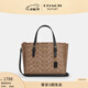 蔻馳（COACH）新款奧萊女士夏季經(jīng)典標志MOLLIE 25號托特包單肩斜挎包 IM/棕黃色/黑色