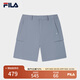 FILA 斐樂官方男士梭織五分褲2025夏季新款時(shí)尚休閑簡(jiǎn)約基礎(chǔ)短褲 暗石藍(lán)-BU XL 180/88A/XL