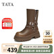 他她（TATA）復(fù)古時裝短靴馬丁靴機車西部靴CDM01DS4 啡色（單里）36