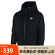 耐克（NIKE）男冬季連帽夾克外套加絨保暖 休閑運動  BV2646-010黑色XXL