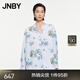 JNBY/江南布衣春秋襯衫女趣味圖案印花棉質(zhì)寬松休閑通勤5O7215850 465/藍色系花型 M