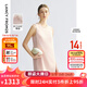 朗姿2025夏季新款無(wú)袖圓領(lǐng)連衣裙女直筒重工釘珠優(yōu)雅通勤都市裙子 淡粉色 L
