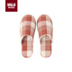 無(wú)印良品（MUJI）男女通用 棉法蘭絨 厚底拖鞋 男鞋女鞋秋冬季 磚紅色格紋 38