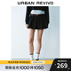 UR2025夏季新款女裝復古撞色拼接腰帶牛仔半裙UYU850068 靛藍 (偏短) S