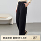 纖莉秀【慵懶風(fēng)松緊腰修身顯瘦休閑褲子】大碼女裝胖mm2025秋新款0780 黑色 4XL
