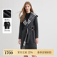 SCOFIELD女連帽格紋雙面呢毛呢大衣外套秋冬新款 灰色 XS 155