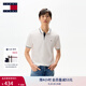 TOMMY JEANS【潮流鑲邊】25夏季男裝純棉珠地網(wǎng)眼商務(wù)翻領(lǐng)短袖T恤POLO20745 白色YBL M