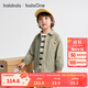 巴拉巴拉童裝薄外套幼童裝寶寶外套男童女童2025新款秋裝格子萌趣印花衣服 土灰綠40924 110