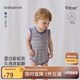 babylove嬰兒背心包屁衣夏季透氣衣服莫代爾無袖三角哈衣爬服條紋寶寶夏裝