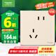 施耐德電氣 錯位五孔插座十支裝 86型暗裝開關插座面板套裝 皓呈 珍珠金色