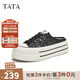 他她（TATA）厚底包頭拖鞋女鞋亮片松糕后空穆勒鞋秋新款DWGP2BH4 黑色（拖鞋款） 35