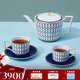 Wedgwood[11.11保價(jià)]【魏大勛同款】金粉年華午夜藍咖啡具茶杯1壺2杯2碟