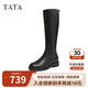 他她（TATA）2024冬休閑時(shí)裝長(cháng)靴女7TG87DG4 黑色 38
