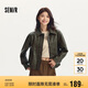 森馬外套女翻領(lǐng)寬松酷颯風(fēng)春秋復(fù)古質(zhì)感PU仿皮夾克109524108004
