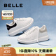 百麗（Belle）簡約舒適小白鞋女商場同款平穩(wěn)休閑板鞋D5Q1DAM5 白色/黑 36 (230mm)