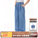 ELLE KIDS童裝 萊賽爾軟牛仔九分褲女兒童夏裝毛邊百搭寬松牛仔褲 牛仔藍(lán) 165 (M)