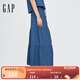 Gap女裝2025夏季新款輕薄分層長款純棉蛋糕裙半身裙美版718011 中度水洗 M 美碼  XL亞洲碼170/96A