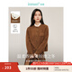 茵曼（INMAN）小香風(fēng)可拆木耳圓領(lǐng)毛衣開(kāi)衫2025春秋女裝新款寬松短外套 焦糖棕 L