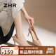 ZHR七夕高跟鞋女淺口時尚細跟單鞋女純色氣質(zhì)顯瘦女鞋 BQ117裸粉38