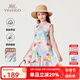 英氏（YEEHOO）女童連衣裙兒童裙子夏季時尚可愛甜美風背心裙夏裝新款中大童裝 森林微語彩色 【100%棉】 150 cm 【順豐包郵&極速達】