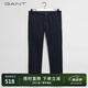 GANT甘特男士商務(wù)休閑時(shí)尚簡(jiǎn)約通勤舒適微彈純色直筒休閑褲長(zhǎng)褲 410海洋藍(lán)色 36