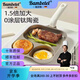 BAMBETEL班貝特德國品牌鈦陶瓷三合一早餐鍋煎鍋平底鍋煎蛋神器煎牛排鍋 三合一通用+烘焙三件套 23cm