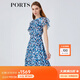PORTS寶姿春夏新品女裝短袖長(cháng)連衣裙LM8D107MPS167 霧霾藍印花 S 4
