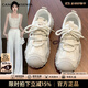 CAMILA KSENIA運動鞋女士2025新款厚底百搭品牌小白鞋秋季跑步休閑網(wǎng)面透氣鞋子 米色 37
