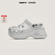 SMFKX CROCS 聯(lián)名款 白鹿同款時尚休閑百搭厚底增高透氣洞洞鞋拖 鉆石 37-38