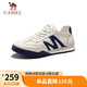 駱駝（CAMEL）復(fù)古德訓(xùn)鞋經(jīng)典T頭休閑百搭男士板鞋潮鞋 G15S547097 白/藍(lán) 42