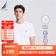 諾帝卡（NAUTICA）【商場(chǎng)同款】男裝夏季款多色休閑純棉短袖圓領(lǐng)T恤男TO3101 白色1BW（231） S