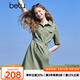 百圖betu女裝2025夏季新款連衣裙萊塞爾棉混紡工裝短裙裙子女2503D04 淺綠 M