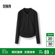 森馬（Semir）長袖T恤女短款發(fā)熱抓絨假兩件2025冬亨利領(lǐng)緊身衣服109725101003