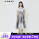 S.DEER圣迪奧春季女裝時尚文藝水墨風(fēng)V領(lǐng)暈染網(wǎng)紗連衣裙S24261210 灰/67 M 165