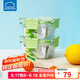 樂扣樂扣（LOCK&LOCK）廚房玻璃飯盒套裝耐冷耐熱玻璃便當(dāng)盒2件套綠色(300ML*2)