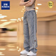 羅蒙（ROMON）美式潮流休閑褲男2025春秋季新款寬松大碼闊腿百搭直筒牛仔長(cháng)褲子 1005復古藍 34