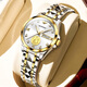 歐品客新款勞力瑞士手表女士機械表輕奢24k黃金表防水足金999足金鳳凰 間金白面-享全國專(zhuān)柜終身質(zhì)保服務(wù)附帶足金鑒定證書(shū) 28mm 直徑