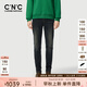 C'N'C【奢侈品衣服】CNC秋新款水洗摩登微彈修身牛仔褲休閑直筒長(zhǎng)褲 牛仔藍(lán) 29 (165/74A)