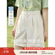 茵曼（INMAN）冰氧吧涼感百慕大休閑褲女2025年夏新款高腰顯瘦寬松A字短褲 淺杏色 26