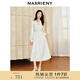 MAXRIENY精致復(fù)古感中長(zhǎng)收腰散擺連衣裙宮廷風(fēng)裙子 拼花 L 03/38