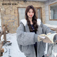 RHUDE FOG品牌女裝韓系小香風(fēng)短款羽絨服女2025冬季新款拼接毛絨連帽高級感 灰色 M