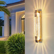 格越戶(hù)外防水壁燈現代簡(jiǎn)約輕奢庭院燈陽(yáng)臺露臺別墅大門(mén)兩側墻水晶壁燈 金色高50CM（三色光）防水款