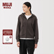 無印良品（MUJI） 女式 毛圈 拉鏈連帽衫 外套長袖運動衛(wèi)衣25年秋季女裝 BB2U5A5A 炭灰色 M （160/84A）