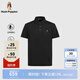 Hush Puppies【含桑蠶絲】暇步士男裝夏季爽滑柔軟商務(wù)凈色POLO衫 漆黑色 L