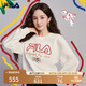 FILA 楊冪同款|斐樂官方叕運蛇情侶款氧氣衛(wèi)衣2025春季新年款長袖上衣 云菇白-WT M （170/92A/M）