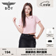 BOY LONDON夏女士短袖經(jīng)典logo簡(jiǎn)約純色修身顯瘦T恤W01001 粉色 S