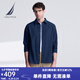 諾帝卡（NAUTICA）【單件直降】男裝春夏全棉牛津紡柔軟舒適休閑長袖襯衫男WE4102 藏青4NV L