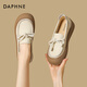 達芙妮樂(lè )福鞋新款復古休閑一腳蹬軟底百搭單鞋4025404175 米色   38   