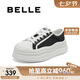 百麗時尚餅干底板鞋女25春新厚底增高帆布鞋B2550AM5 黑色 37
