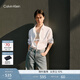 Calvin KleinJeans25春夏男女情侶中性商務(wù)休閑ck純色牛津紡長(cháng)袖襯衫40EM125 YAA-月光白 L